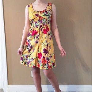 Scoop-Neck Colorful Spring Dress